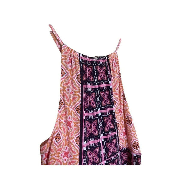 Maggy London Beige Printed Bohemian Fit and Flare with Halter Neck Size 8 - Picture 8 of 8